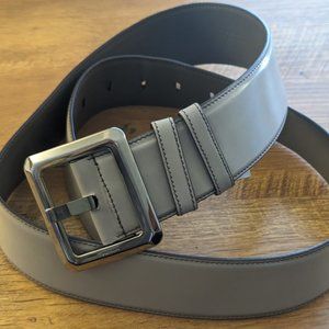 Vintage Prada Grey Leather Buckle Belt